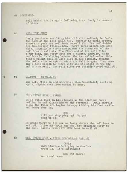 Moe Howard's 33pp. Script Dated July 1941 for The 1942 Three Stooges Film ''Loco Boy Makes Good'', With Working Title ''Poor but Dishonest'' -- Very Good Condition